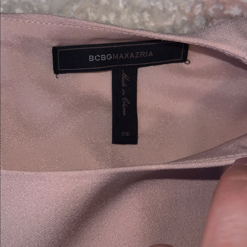 BCBGMaxAzria Blush Pink Mini Peplum Dress - Picture 3 of 7